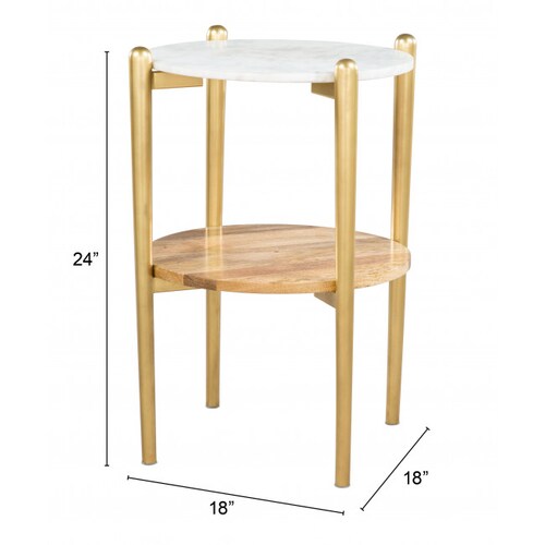 Mesa Lateral Mina Oro/Blanco - Kessa