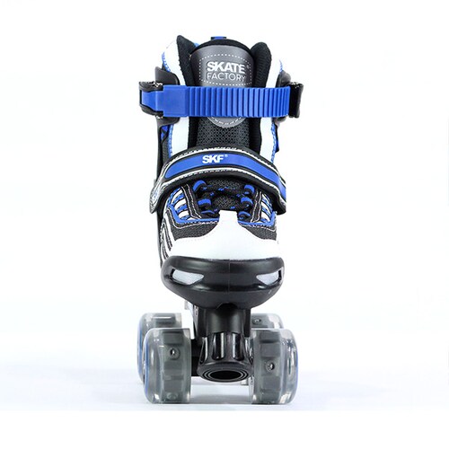 PATINES 3 EN 1 AJUSTABLES SKATE FACTORY AZUL LINEA QUADS HIELO