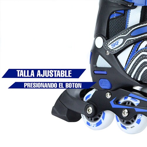 PATINES 3 EN 1 AJUSTABLES SKATE FACTORY AZUL LINEA QUADS HIELO
