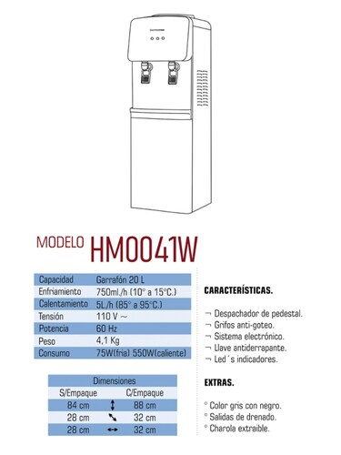 Despachador de agua fría-caliente Hypermark Bluewater