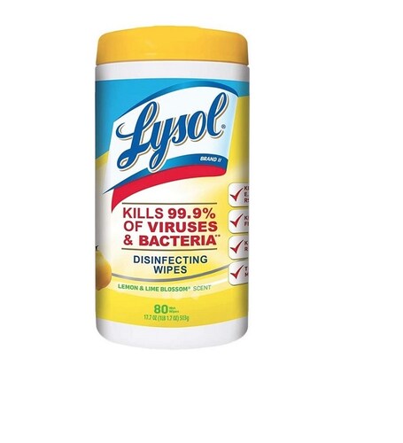 Lysol Toallitas Desinfectantes Citrus Lysol, 80 Toallas Humedas