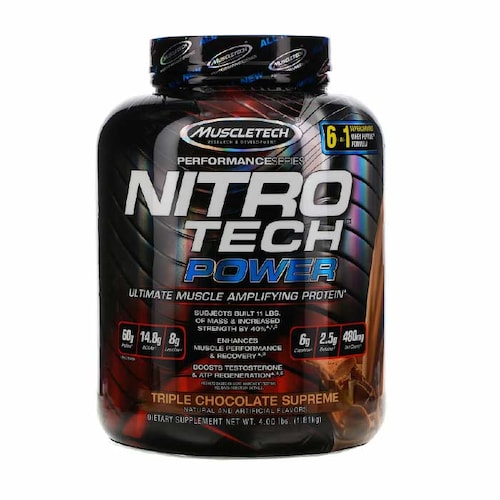 Proteina MuscleTech Nitro Tech Power 4 Lbs 38 Serv. - Triple Chocolate