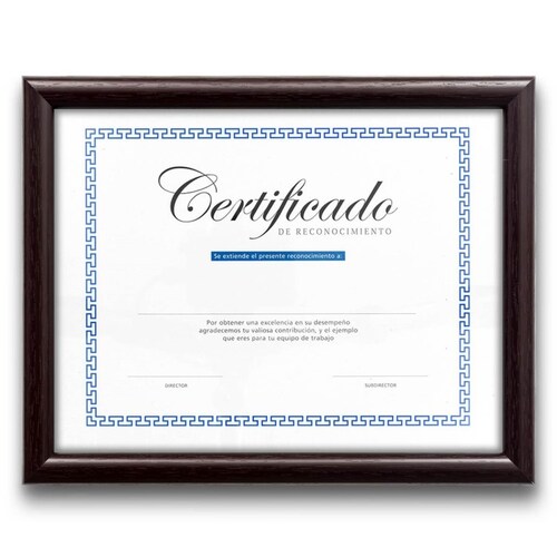 Cuadro para diploma tamaño carta con cristal y respaldo
