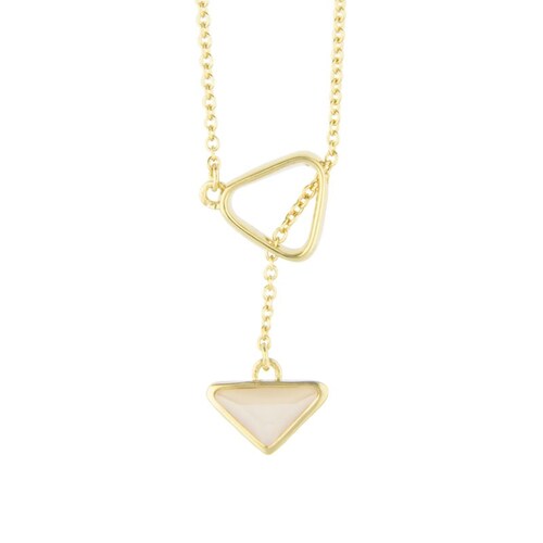 Collar para Mujer con Cristal Fino Europeo en forma de Corbatin, Bañado en Oro 14k- Collar Elegante y Brillante-Collares de Mujer de Moda- Joyería para Mujer de Moda- Regalo especial