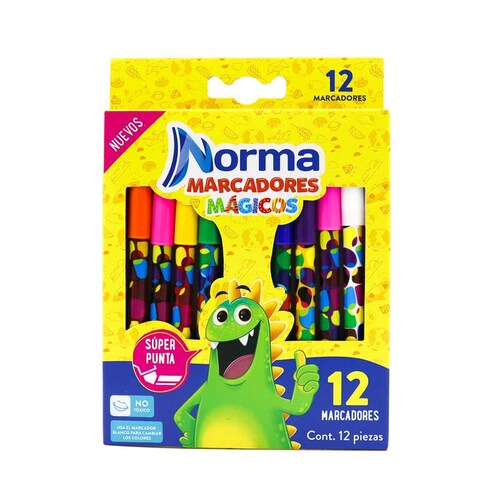 Marcadores Magicos Norma Escolar 12 Pzas Cambian De Color
