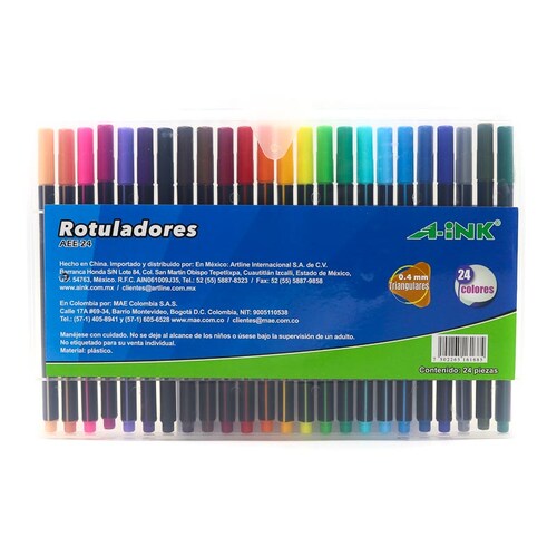 Set 24 Rotuladores Finos 0.4mm Colores Aink