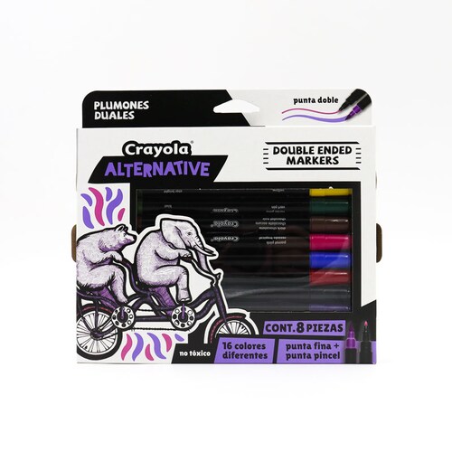 Marcadores Crayola Alternative Doble Punta Fina y punta Pincel