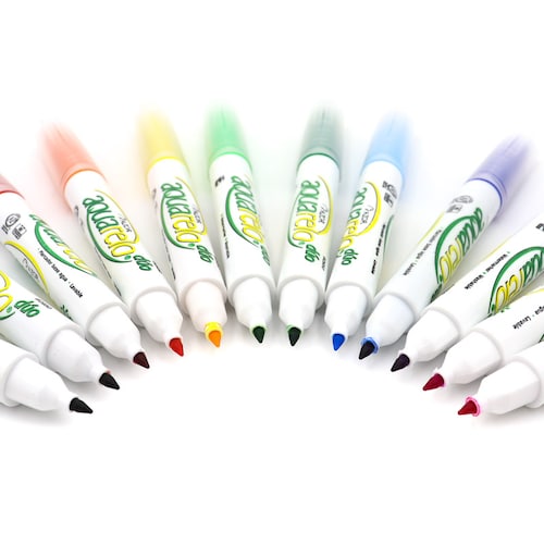 Marcadores Agua Azor Aquarelo Junior Doble Punta 12 Colores