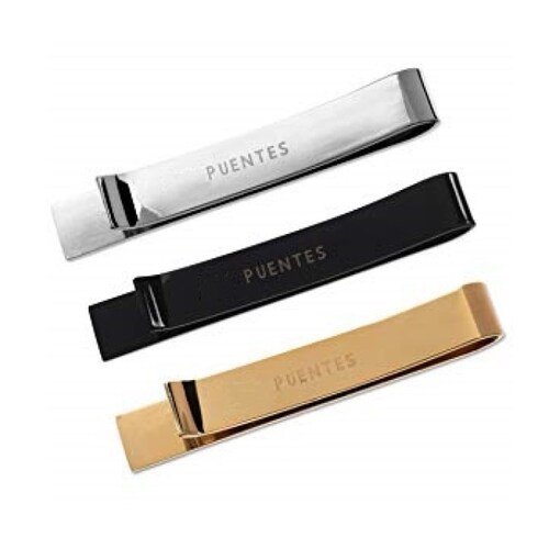 Pisacorbata Rugoso Clip 3-Pack 5.4 CM Tri Color en Caja de Regalo Puentes Denver