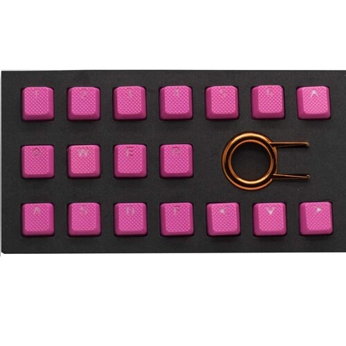 Double Shot 18 Keycap Teclas Rubber Set de Precisión Gamer (tai-hao) Rosa Pink