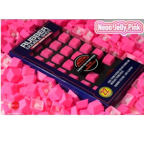Double Shot 18 Keycap Teclas Rubber Set de Precisión Gamer (tai-hao) Rosa Pink