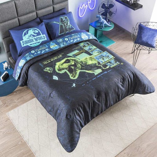 Edredon Doble Vista Jurassic World Track Matrimonial de Vianney