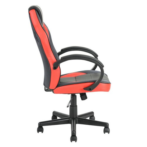 FurnitureR Gaming Chair Silla de ruedas de cuero Silla de juego ergonómica ajustable Rojo