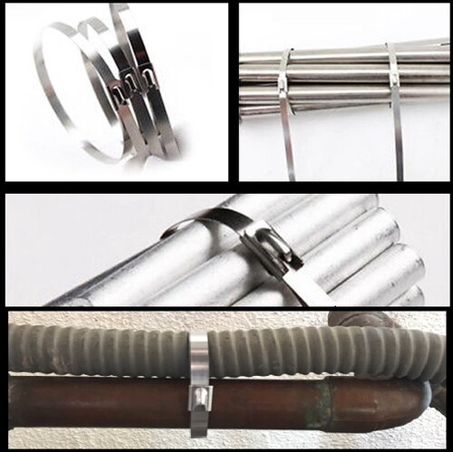 CINTURON DE ACERO INOXIDABLE DE 20 CM X 7.9 MM BOLSA CON 100 PZAS MARCA THORSMAN 4100-10005.