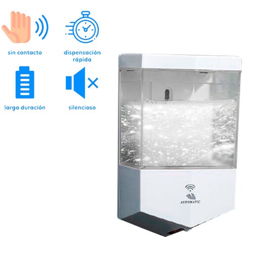 Dispensador de gel hidroalcohólico, jabón líquido y jabón en espuma