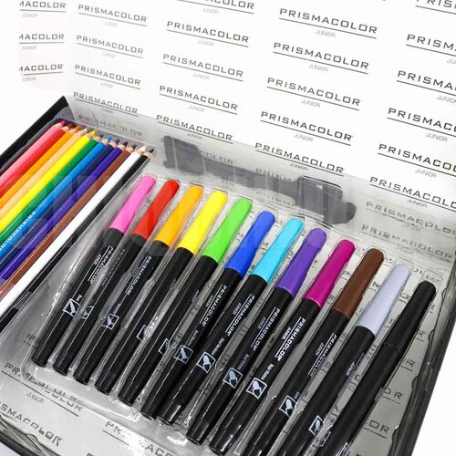 Kit Arte Plumon Pincel+Plumon Bala+Colores Prismacolor