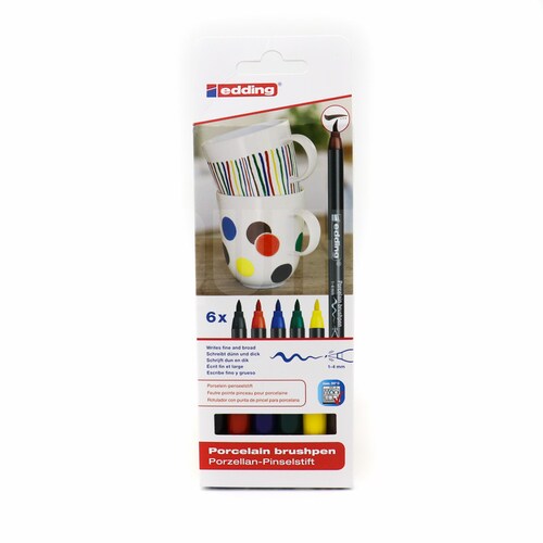 Plumones Ceramica Edding 6 colores 1-4mm