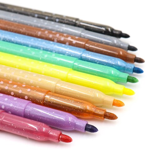 Plumones KIUT Glitter 10 colores Norma