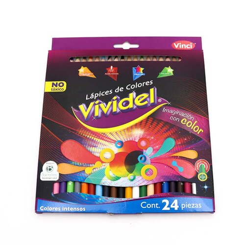 Lapices De Colores Vividel Redondo 24 Pzas