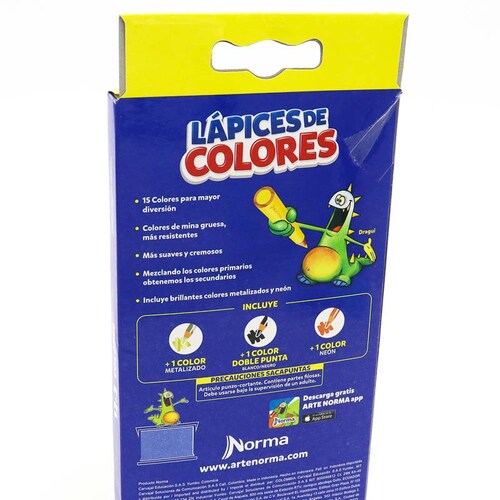 Lapices De Colores Norma Redondos 12+3 Pzas