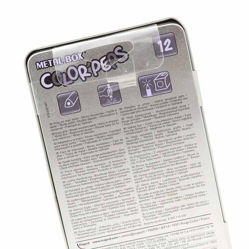 Lapices Colores Maped Estuche Metal Box Colorpeps 12pzas