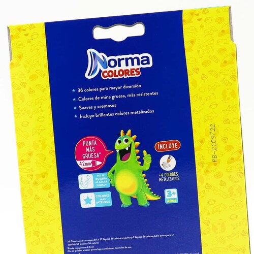 Lapices de colores norma redondos 36 pzas con metalicos