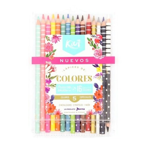 Lapices De Colores Norma Kiut 16 Lindos Colores 15 Pzas