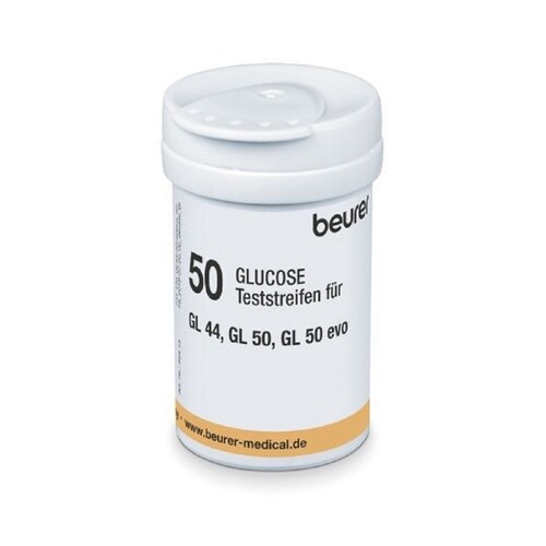 50 Tiras Reactivas P/ Glucómetros Gl44 Gl50 Gl50 Evo Beurer.