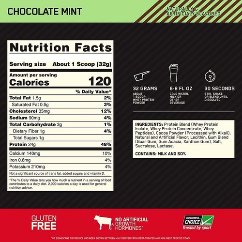 Proteina On Gold Standard Sabor FRESA 100% Whey 5 Lbs