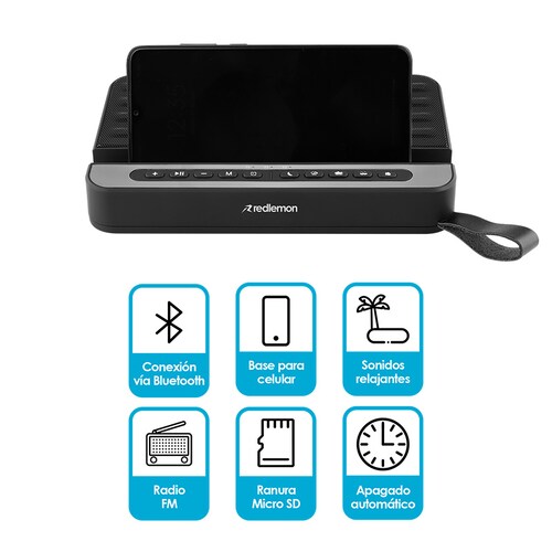 Bocina Bluetooth Con Base para Celular Y Tablet 5 Modos Redlemon