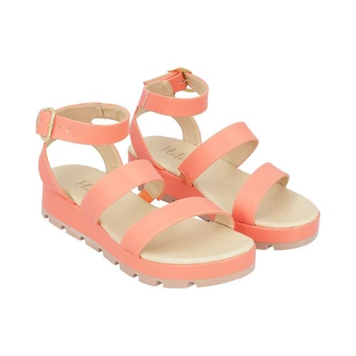 Sandalia De Plataforma Para Mujer Color Chabacano De Látigo