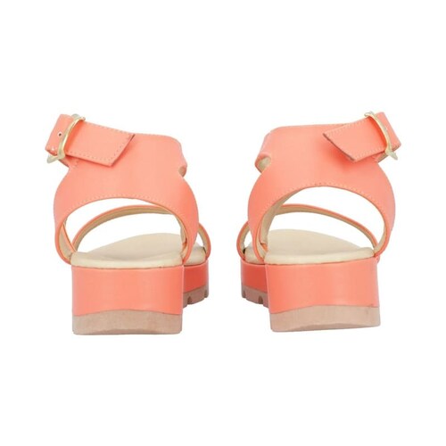 Sandalia De Plataforma Para Mujer Color Chabacano De Látigo