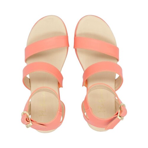 Sandalia De Plataforma Para Mujer Color Chabacano De Látigo