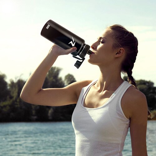 Redlemon Termo de Acero Inoxidable con Aislamiento Térmico, para Agua Fría (24 horas) o Caliente 12 horas, Doble Pared y Tapa Hermética, Asa para Transportar, Capacidad 940 ml (32 Oz), Ecológico