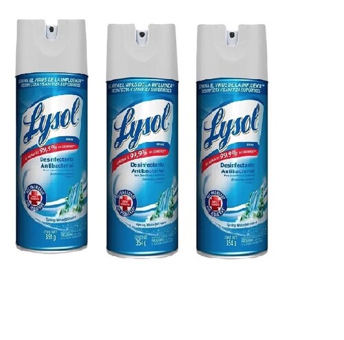 Lysol, Aerosol Desinfectante de Superficies y Ambiental - Spring Waterfall 354G 3 pieza