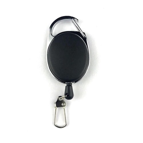 Yoyo Portagafetes Porta Credencial Retráctil Color Negro