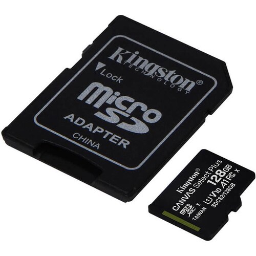 Memoria MicroSD 128GB Kingston SDXC Clase 10 Canvas Select Plus Con Adaptador SDCS2/128GB