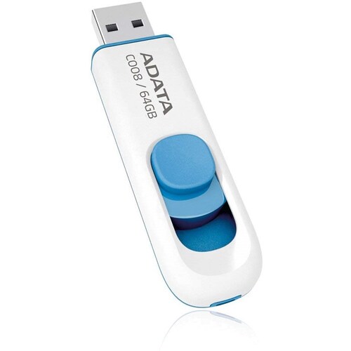 Memoria Flash USB Adata C008 64GB Blanco-Azul AC008-64G-RWE.