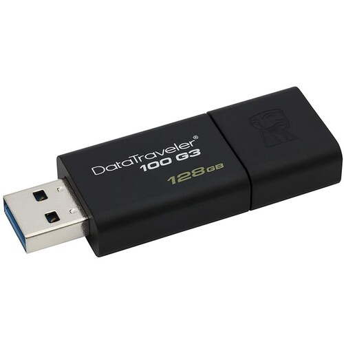 Memoria Flash USB 3.1 Kingston DataTraveler 100 128GB Negra DT100G3/128GB