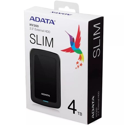 Disco Duro Externo Adata HV300 4TB Negro USB 3.1 AHV300-4TU31-CBK