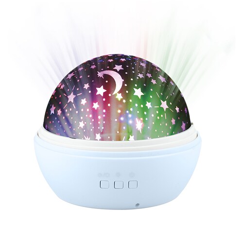 Redlemon Lámpara de Estrellas para Niños con Domo Giratorio Intercambiable Estrellas y Océano, Luces LED de Colores, 8 Modos de Iluminación, Funciona con Baterías o Cable USB, Luz de Noche