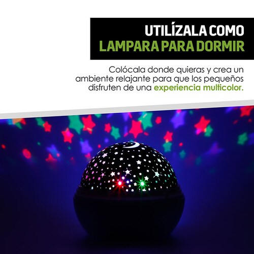 Redlemon Lámpara de Estrellas para Niños con Domo Giratorio Intercambiable Estrellas y Océano, Luces LED de Colores, 8 Modos de Iluminación, Funciona con Baterías o Cable USB, Luz de Noche