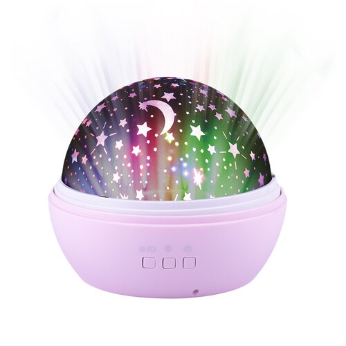 Redlemon Lámpara de Estrellas para Niños con Domo Giratorio Intercambiable Estrellas y Océano, Luces LED de Colores, 8 Modos de Iluminación, Funciona con Baterías o Cable USB, Luz de Noche