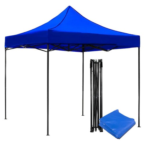 Carpa 3x3 Toldo Plegable Reforzado Impermeable Azul Jardin Exterior