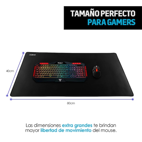 Mouse Pad Gamer Extra Grande Teclado Ratón 80x40cm Redlemon