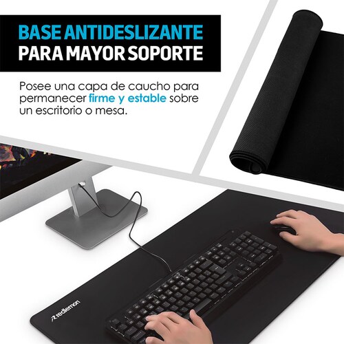 Mouse Pad Gamer Extra Grande Teclado Ratón 80x40cm Redlemon