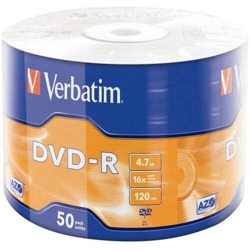 Torre DVD-R Verbatim Virgen 16x 4.7 GB 50 Pack
