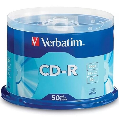 Torre CD-R Verbatim Virgen 52x 700 MB 80 Min 50 Pack