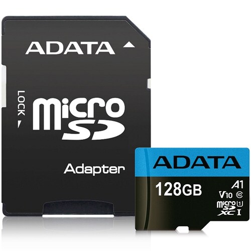 Memoria MicroSD 128 GB Adata SDXC Con Adaptador Clase 10 A1 AUSDX128GUICL10A1-RA1.