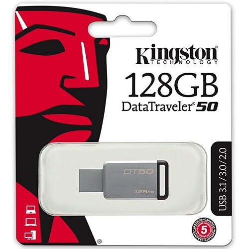 Memoria Flash USB 3.0 Kingston DataTraveler 50 128GB Metalica (DT50/128GB)